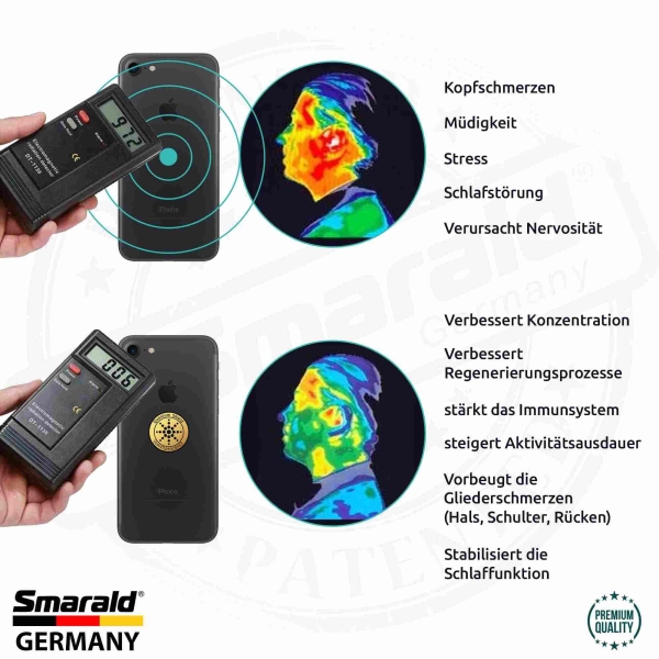 Strahlenschutz Aufkleber für elektronische Geräte, Handys G5 EMF Reduzierung quantum shield gold rund Vergleiche